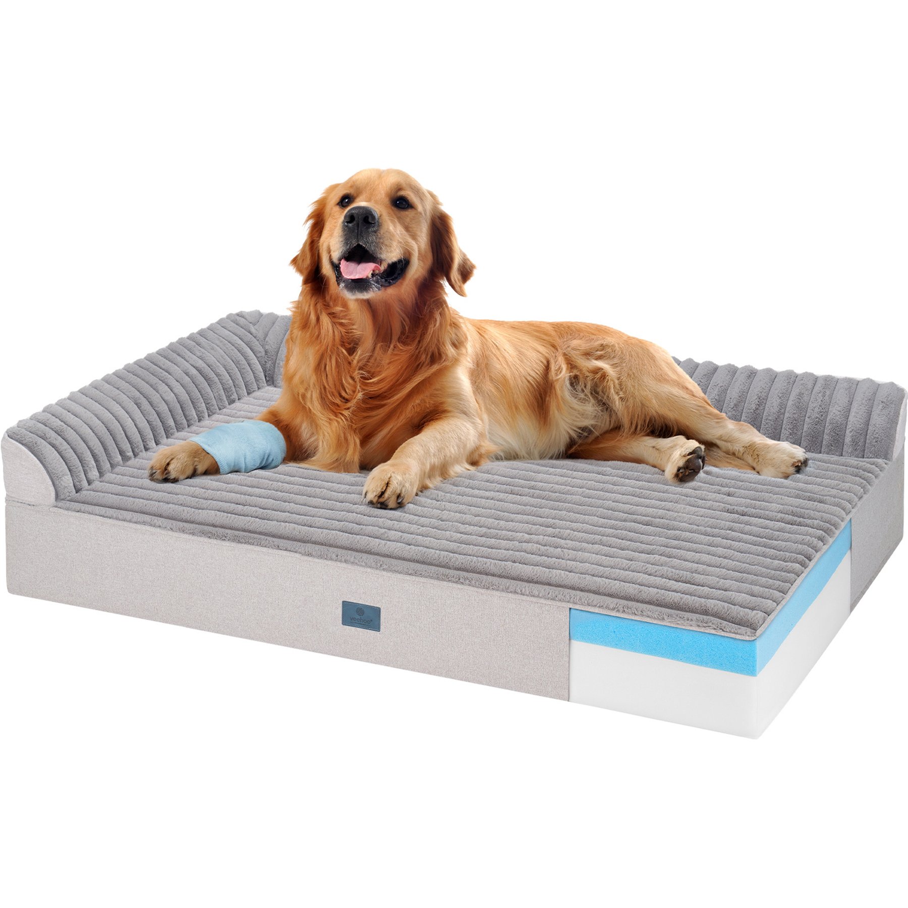Veehoo Ultra-Thick Orthopedic Dog Crate Mat, Grey, Large