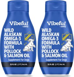 Vibeful Wild Alaskan Salmon Oil Formula Liquid Skin & Coat Supplement for Dogs and Cats, 64-fl oz bundle