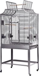 A&E Cage Company Elegant Style Flight Bird Cage with Opening Top, Platinum, 32 x 21-in