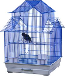 A&E Cage Company House Top Bird Cage in Retail Box, Blue, 18 x 18-in