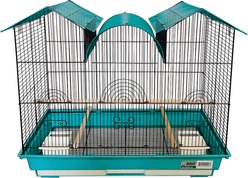 A&E Cage Company Triple Top Bird Cage in Retail Box, Blue, 26 x 14-in