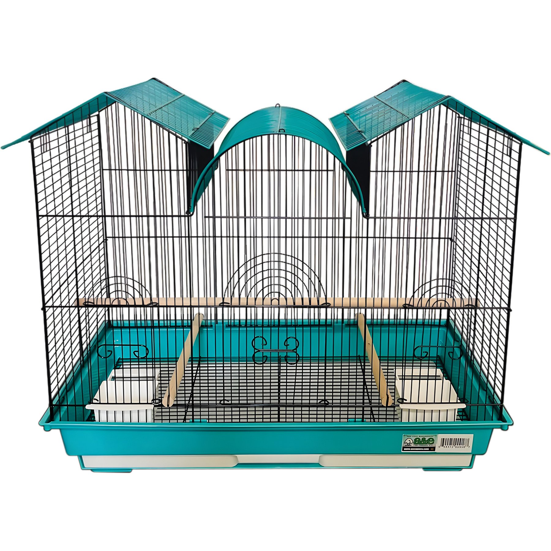 A&E Cage Company Triple Top Bird Cage in Retail Box, Blue, 26 x 14-in
