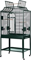 A&E Cage Company Elegant Style Flight Bird Cage with Opening Top, Green, 32 x 21-in