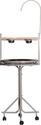 A&E Cage Company Play Bird Stand with Toy Hook, 23-in, Platinum