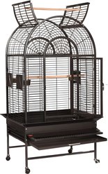 A&E Cage Company Opening Dome Top Bird Cage, Black, 32 x 23-in