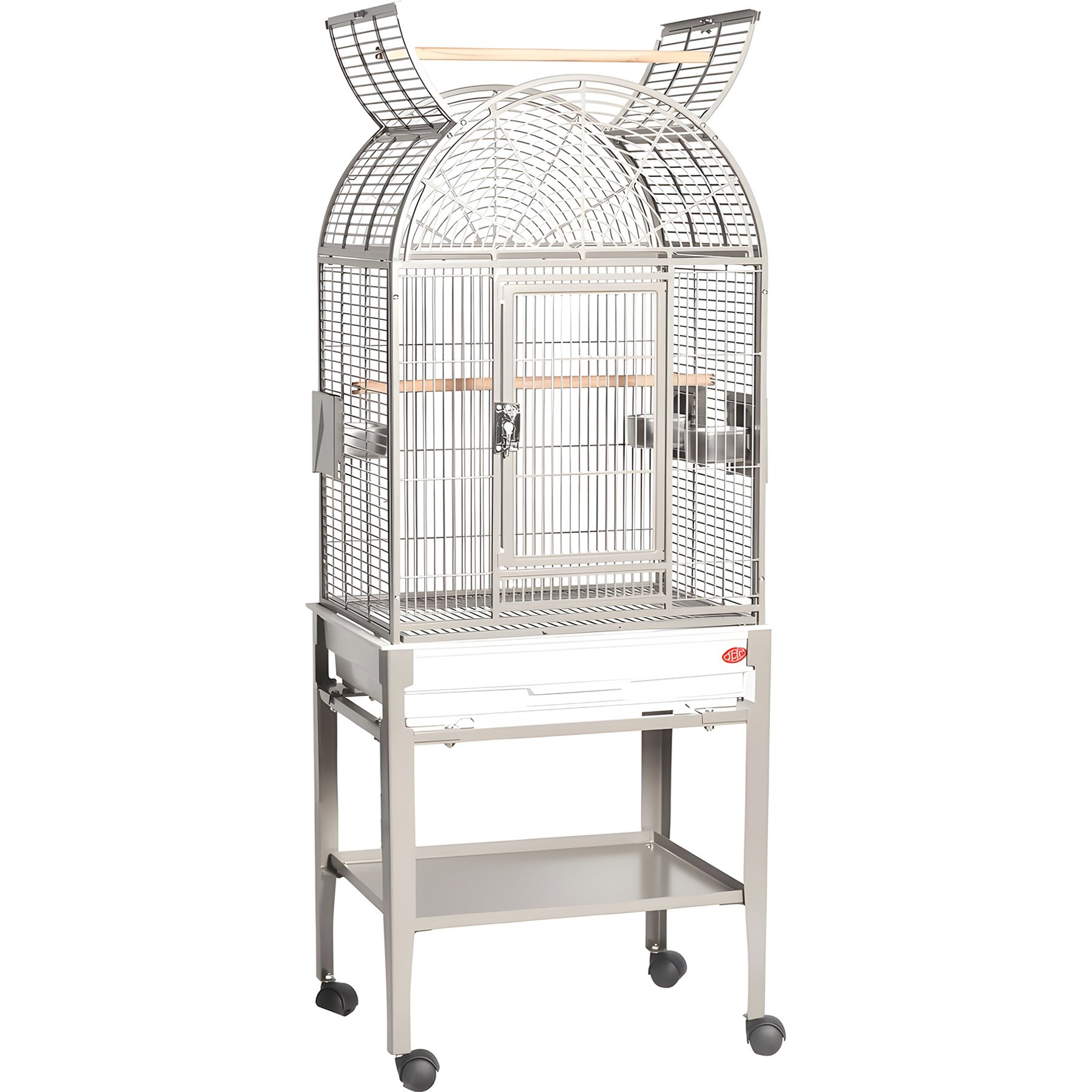 A&E Cage Company Dome Top Bird Cage with Plastic Base, 22 x 17-in, Platinum