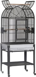 A&E Cage Company Dome Top Bird Cage with Plastic Base, 22 x 17-in, Black