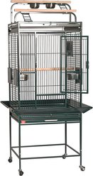 A&E Cage Company Double Perch Play Top Bird Cage, Green, Small