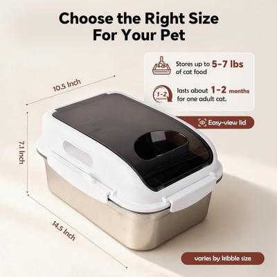 Show full view: allforpaws Stainless Steel Dog Food Container, 7-l slide 5 of 9