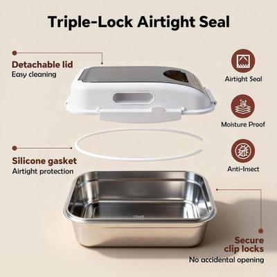 Show full view: allforpaws Stainless Steel Dog Food Container, 7-l slide 4 of 9