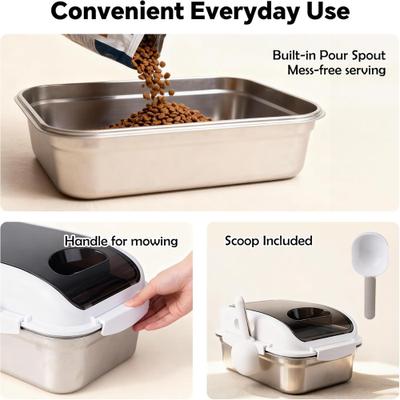 Show full view: allforpaws Stainless Steel Dog Food Container, 7-l slide 6 of 9