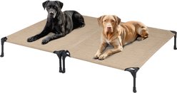 Veehoo Cooling Elevated Portable Cot Dog Bed, Beige Coffee, Large, 2 count