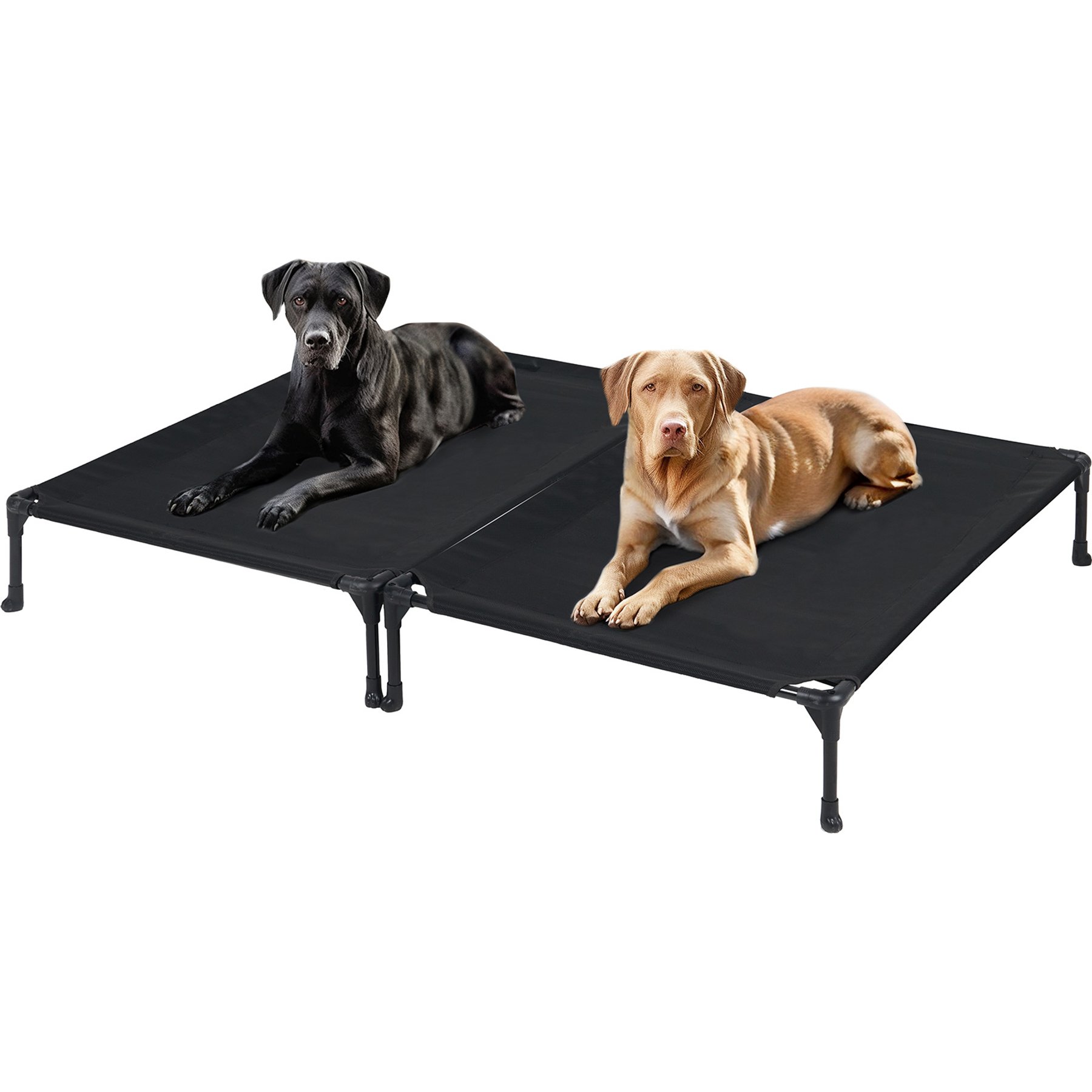 Veehoo Cooling Elevated Portable Cot Dog Bed, Black, Large, 2 count