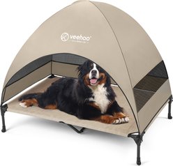 Veehoo Breezy Tent Elevated Dog Bed, Beige Coffee, X-Large
