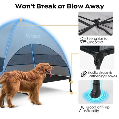 Show full view: Veehoo Breezy Tent Elevated Dog Bed, Black, X-Large slide 8 of 9