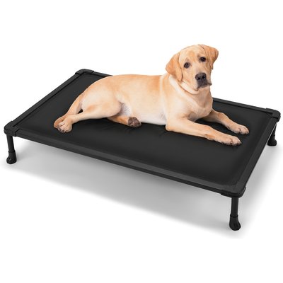 Veehoo Veehoo Chewproof Padded Raised Cot Dog Bed, Black, X-Large