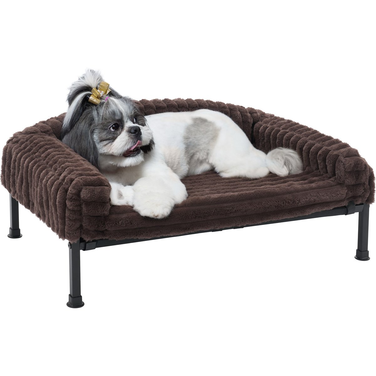 Veehoo Soft Plush Sofa Dog Bed, Brown, Medium
