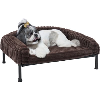 Veehoo Veehoo Soft Plush Sofa Dog Bed, Brown, Medium