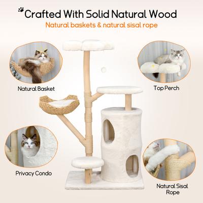 Show full view: Wisfor 55.91-in Cat Tree & Condo, White slide 3 of 10