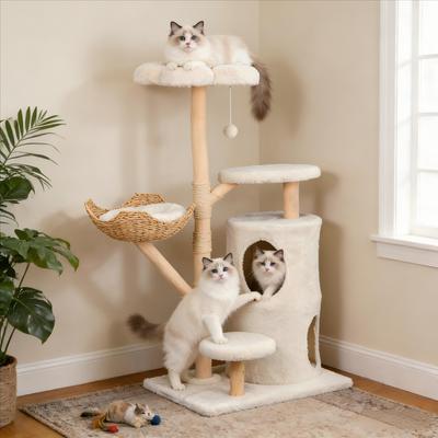 Show full view: Wisfor 55.91-in Cat Tree & Condo, White slide 2 of 10