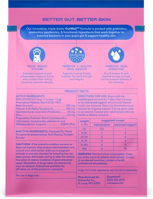 Show full view: Native Pet GutWell Itchy Skin Relief Supplement for Dogs with Probiotics, 25.4-oz bag slide 3 of 11