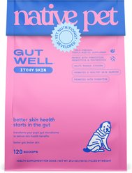 Native Pet GutWell Itchy Skin Relief Supplement for Dogs with Probiotics, 25.4-oz bag
