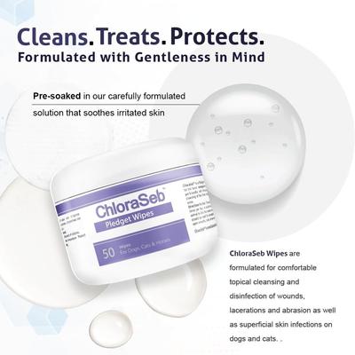 Show full view: ChloraSeb Pledget Wipes for Dogs, 50 count slide 3 of 9
