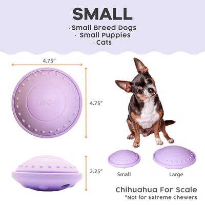 Show full view: Awoo Flying Saucer Toy & Lick Mat Treat Dispenser Puzzle, Lavender, Large slide 3 of 8