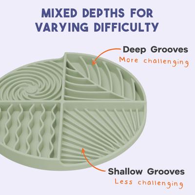 Show full view: Awoo Paradise Silicone Dog & Cat Lick Mat & Slow Feeder, Sage slide 4 of 11