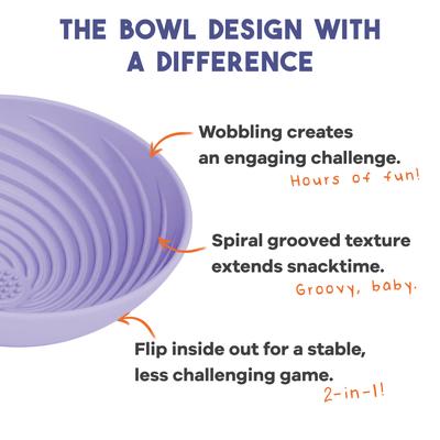 Show full view: Awoo Wobbowl Silicone Dog & Cat Lick Mat Slow Feeder Bowl, Peri slide 4 of 11