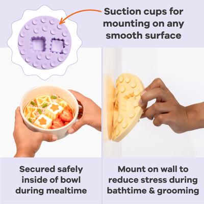 Show full view: Awoo Snackaroni Slow Feeder Dog Bowl Insert & Lick Mat, Lavender slide 6 of 9