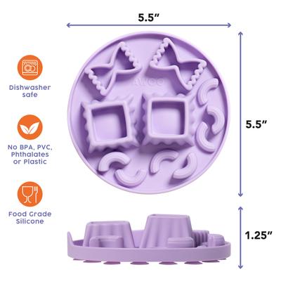 Show full view: Awoo Snackaroni Slow Feeder Dog Bowl Insert & Lick Mat, Lavender slide 2 of 9