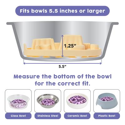 Show full view: Awoo Snackaroni Slow Feeder Dog Bowl Insert & Lick Mat, Yellow slide 3 of 9