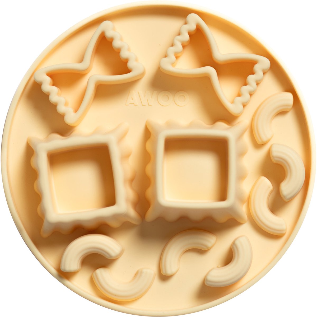 Awoo Snackaroni Slow Feeder Dog Bowl Insert & Lick Mat, Yellow