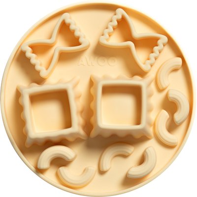 Awoo Awoo Snackaroni Slow Feeder Dog Bowl Insert & Lick Mat, Yellow
