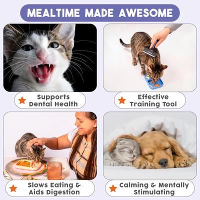 Show full view: Awoo Sardina Lick Dish & Slow Feeder Cat Bowl, Cobalt slide 5 of 8