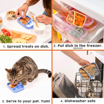 Show full view: Awoo Sardina Lick Dish & Slow Feeder Cat Bowl, Cobalt slide 7 of 8