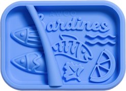 Awoo Sardina Lick Dish & Slow Feeder Cat Bowl, Cobalt