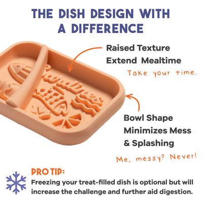 Show full view: Awoo Sardina Lick Dish & Slow Feeder Cat Bowl, Melon slide 4 of 8