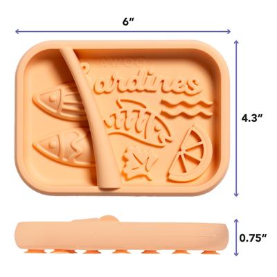 Show full view: Awoo Sardina Lick Dish & Slow Feeder Cat Bowl, Melon slide 2 of 8