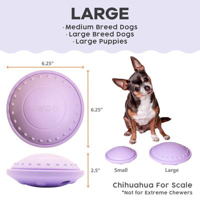 Show full view: Awoo Flying Saucer Treat Dispensing Dog Toy, Lilac, Small slide 3 of 8