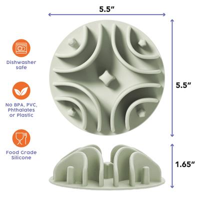 Show full view: Awoo Good Vibes Silicone Dog & Cat Slow Feeder Bowl Insert, Sage slide 2 of 11