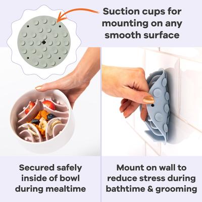 Show full view: Awoo Good Vibes Silicone Dog & Cat Slow Feeder Bowl Insert, Sage slide 4 of 11