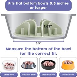 Awoo Good Vibes Silicone Dog & Cat Slow Feeder Bowl Insert, Sage slide 2 of 9
