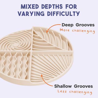 Show full view: Awoo Paradise Silicone Dog & Cat Lick Mat & Slow Feeder, Almond slide 4 of 11