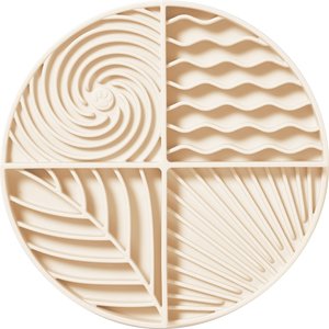 Awoo Paradise Silicone Dog & Cat Lick Mat & Slow Feeder, Almond