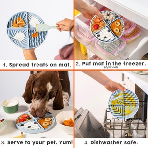 Awoo Paradise Silicone Dog & Cat Lick Mat & Slow Feeder, Sage