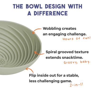 Show full view: Awoo Wobbowl Silicone Dog & Cat Lick Mat Slow Feeder Bowl, Sage slide 4 of 11
