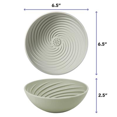 Show full view: Awoo Wobbowl Silicone Dog & Cat Lick Mat Slow Feeder Bowl, Sage slide 2 of 11