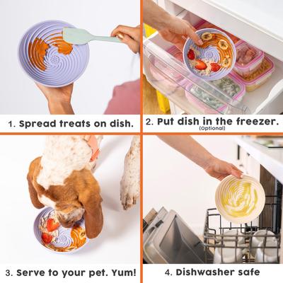Show full view: Awoo Wobbowl Silicone Dog & Cat Lick Mat Slow Feeder Bowl, Almond slide 5 of 11